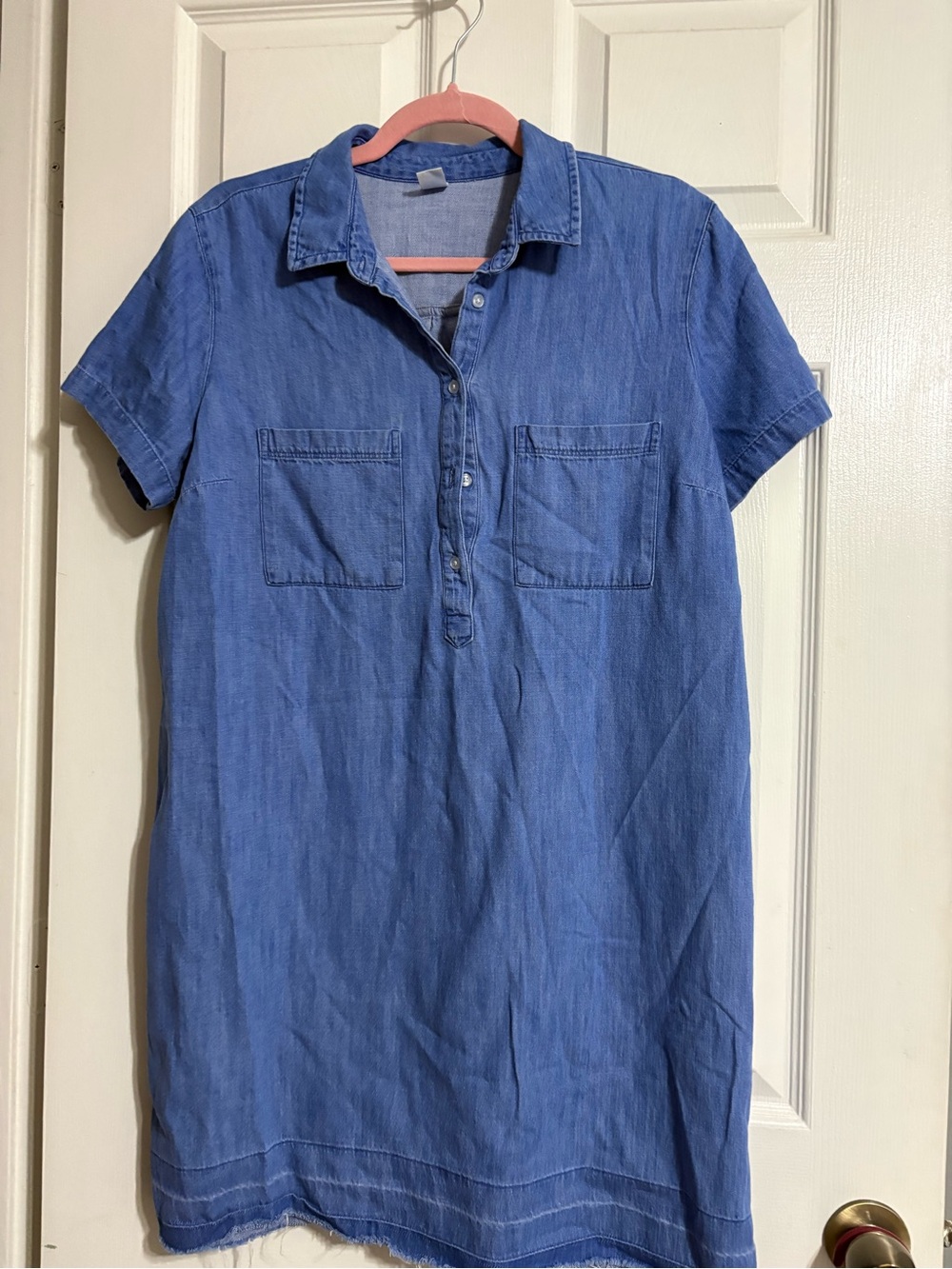 Casual Chambray Shirt Dress in Medium Blue old navy size large
